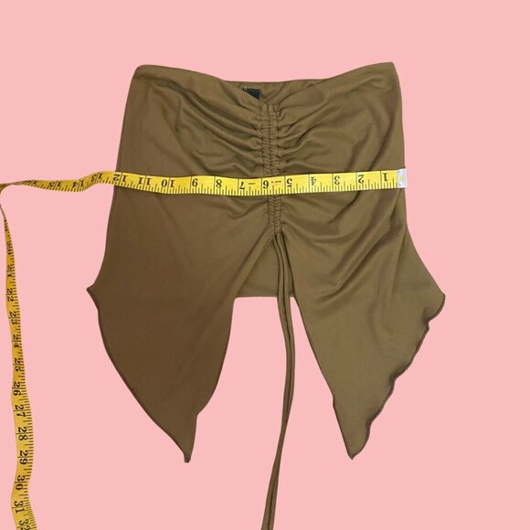 Windsor Brown Ruched Handkerchief Tube Top - Size S - Picture 6 of 7